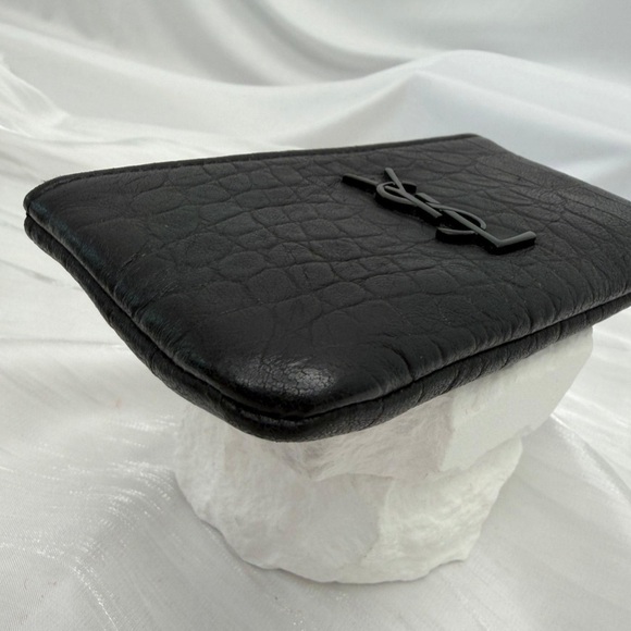 Saint Laurent YSL Black Croc
Embossed Calfskin Leather Coin
Pouch - Picture 5 of 10